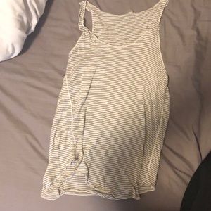 White tank top with blue stripes